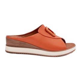 Dámské kožené žabky Artiker 56C2149 Orange oranžový
