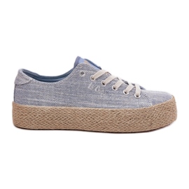 Dámské tenisky na platformě s Lee Cooper LCW-25-02-3283 Blue Braid modrý