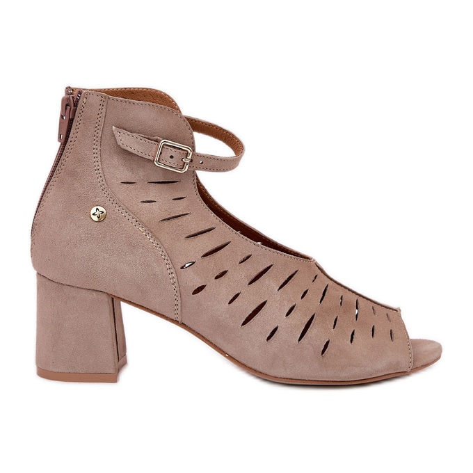 Dámské semišové boty na Maciejka Post 06893-10 Dark Beige béžový