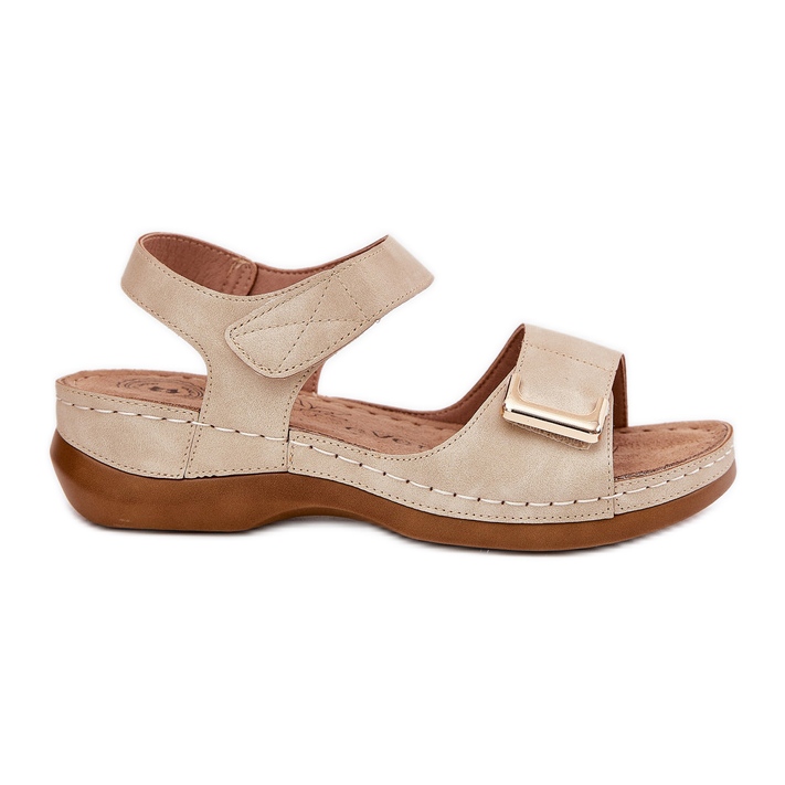 EVento Pohodlné dámské sandály pro béžové klíny béžový