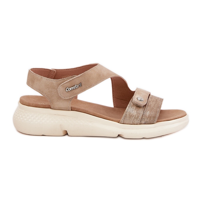 EVento Dámské sandály na klínku béžové béžový