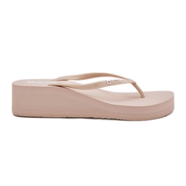 Dámské flip -flops na klínech Big Star RR274A551 BEIGE béžový