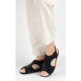 Vriston Dámské boty Flexibilní sandály Comfoot Emma Black Glossy černý