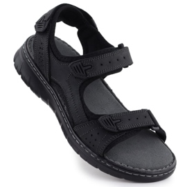 Kožené sandály Black McKeylor 95320 černá