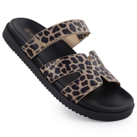 Dámské pantofle v Leopard Print Beige Vinceza 17401 béžový