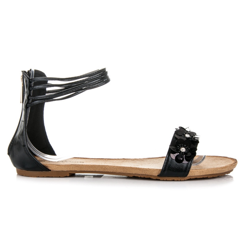 Abloom Ploché Sandály Na Jezdci černá