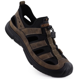 Kožená kožená bota Openwork Brown Men's T.Sokolski L25-382 hnědý