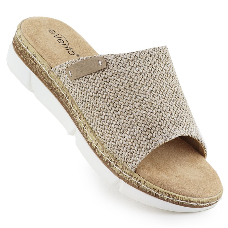 EVento Dámské žabky na povýšení Beige Eveno 8832 béžový EVento Dámské žabky na povýšení Beige Eveno 8832 béžový