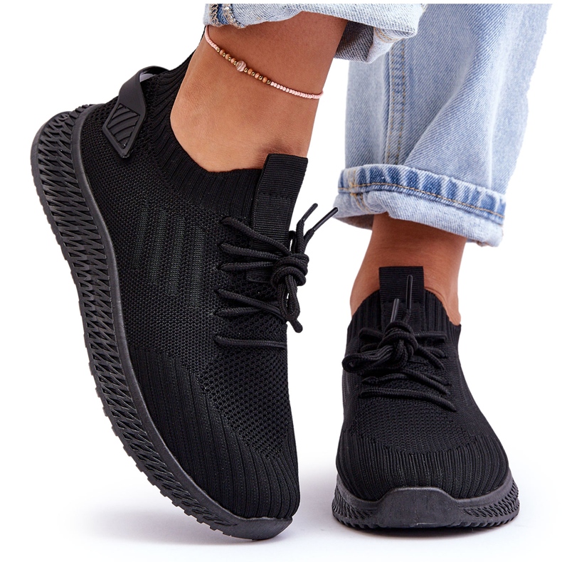 Dámská skluzavka -Černá sportovní bota