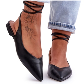 Dámské vázané baleríny černé sandály černý