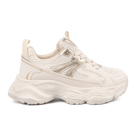 Lehké béžové tenisky na silné podrážce béžový Lehké béžové tenisky na silné podrážce béžový