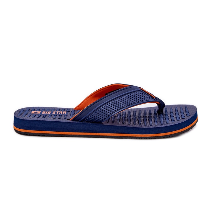 Pánské flip -flops Big Star RR174437 Navy Blue modrý Pánské flip -flops Big Star RR174437 Navy Blue modrý