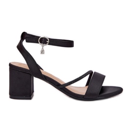 Dámské sandály na sloupu s Vinceza 20268 Černé zirkony černý