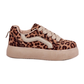 Inna Dámské Tenisky na platformě Leopard béžový