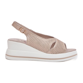 S.Barski Dámské kožené sandály S. Barski LR51-660 Openwork Golden zlatý S.Barski Dámské kožené sandály S. Barski LR51-660 Openwork Golden zlatý