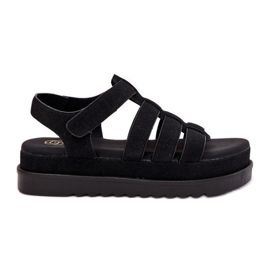 Inna Dámské sandály na platformě Eco Suede Black černý