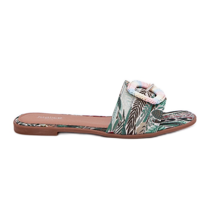 Inna Ploché dámské ploché žabky s ozdobnou vícebarevnou sponou vícebarevný