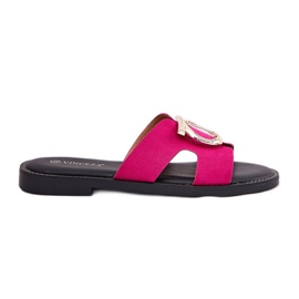 Vinceza Flop -Hieled Dámské žabky s dekorací Vincez 17381 Fuchsia růžový