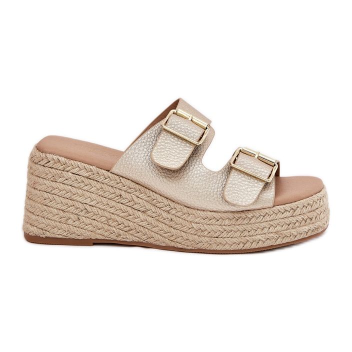 Inna Dámské klíny s klínem s copu a zlatými svorkami Inna Dámské klíny s klínem s copu a zlatými svorkami