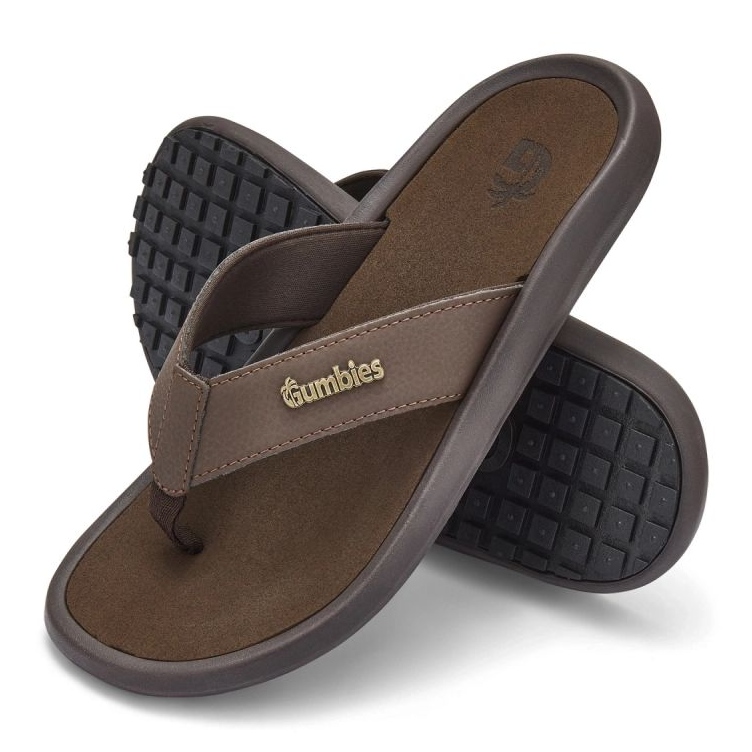Japonské gumbies noosa flip-flops guu-ffnoo055 hnědý
