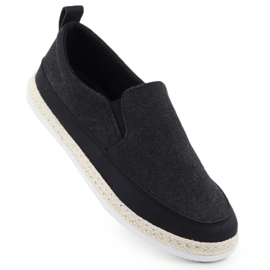 Nowacki Pánské boty espadrilles sklouzly v černé 0017-t černý