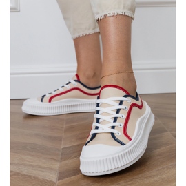 Béžové dámské tenisky na platformě béžový Béžové dámské tenisky na platformě béžový