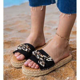 Černý espadrilles s lukem černá