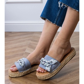 Modrá espadrilles s lukem modrý