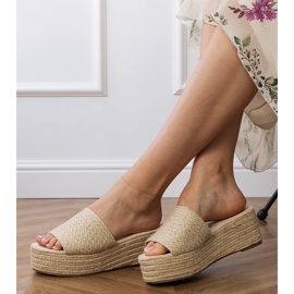 Beige Espadrilles na platformě béžový