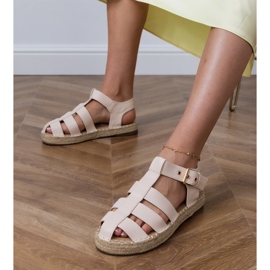 BEIGE ESPADRILLES VYBAVENÍ V SANDÁLY béžový