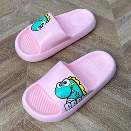Růžové dětské žabky s tiskem růžový
