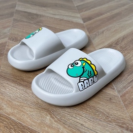 Šedé dětské žabky s dětským tiskem šedá
