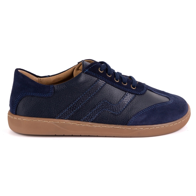 Nabosové kožené boty naboso Olivier Eliza Navy Blue modrý