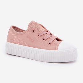 Big Star Velká hvězda RR374011 Pink Lace -Up tenisky růžový