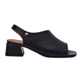 Dámské kožené sandály na Maciejka 06975-01 Black černý