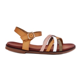 Dámské sandály s Sergio Leone SK090H Swinging Stripes Yellow žlutá