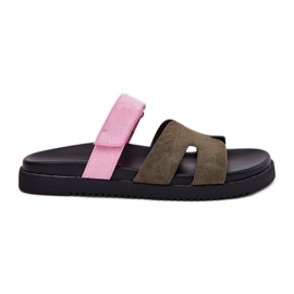 Dámské žabky s Vinceza 17401 Pink-Pink Sumpcro zelený