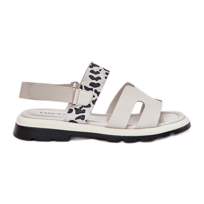Vinceza 66780 Beige Leopard sandály s plochými podpatky béžový Vinceza 66780 Beige Leopard sandály s plochými podpatky béžový