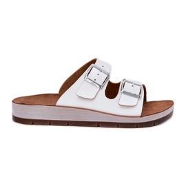 Dámské žabky s inblu sponou CP000042 WHITE bílý Dámské žabky s inblu sponou CP000042 WHITE bílý
