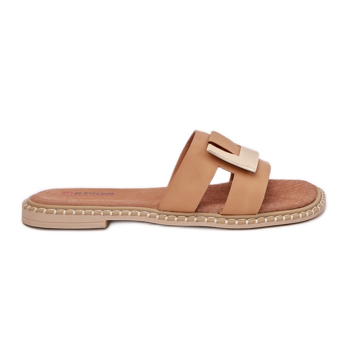 Dámské ploché žabky s dekorativními detaily Artiker 56C1335 Beige béžový