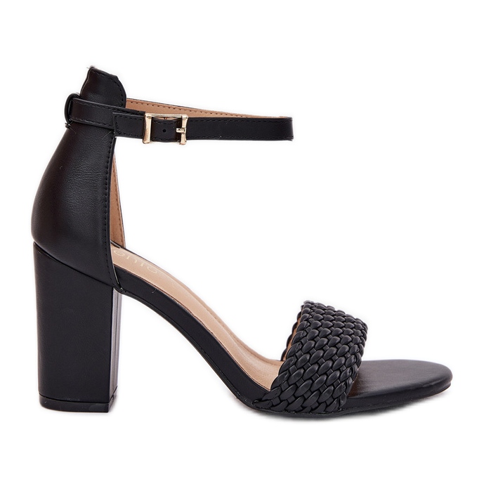 EVento Dámské sandály na sloupku s pleteným pásem černá EVento Dámské sandály na sloupku s pleteným pásem černá