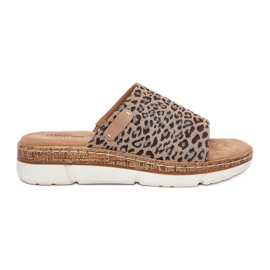 Dámské žabky leopard hnědý