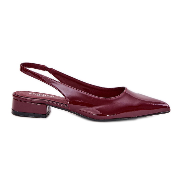 Malované nízkopokojové baleríny burgundsko červené