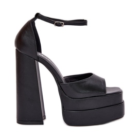 Dámské sandály na příspěvku a platformě černé černý