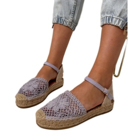 Otevřené espadrilles fialové sandály fialový