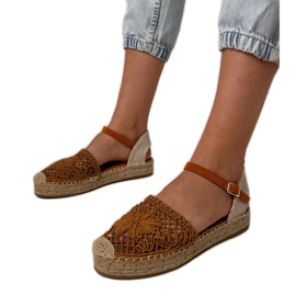 Brown Espadrilles Openwork sandály hnědý