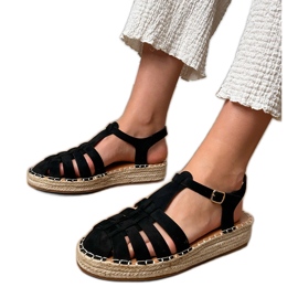 Černé sandály espadrilles gladiátor z Ekozamszu černý