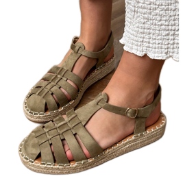 Zelené sandály espadrilles gladiátor z Ekozamszu zelený