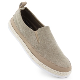 Pánské boty espadrilles sklouzly khaki nowacki 0017-t-t béžový