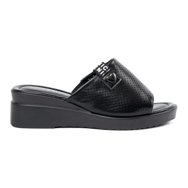 Seastar Black Flip -flops na platformě Openwork černá